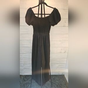 Inspired Hearts Black Smocked Jumpsuit